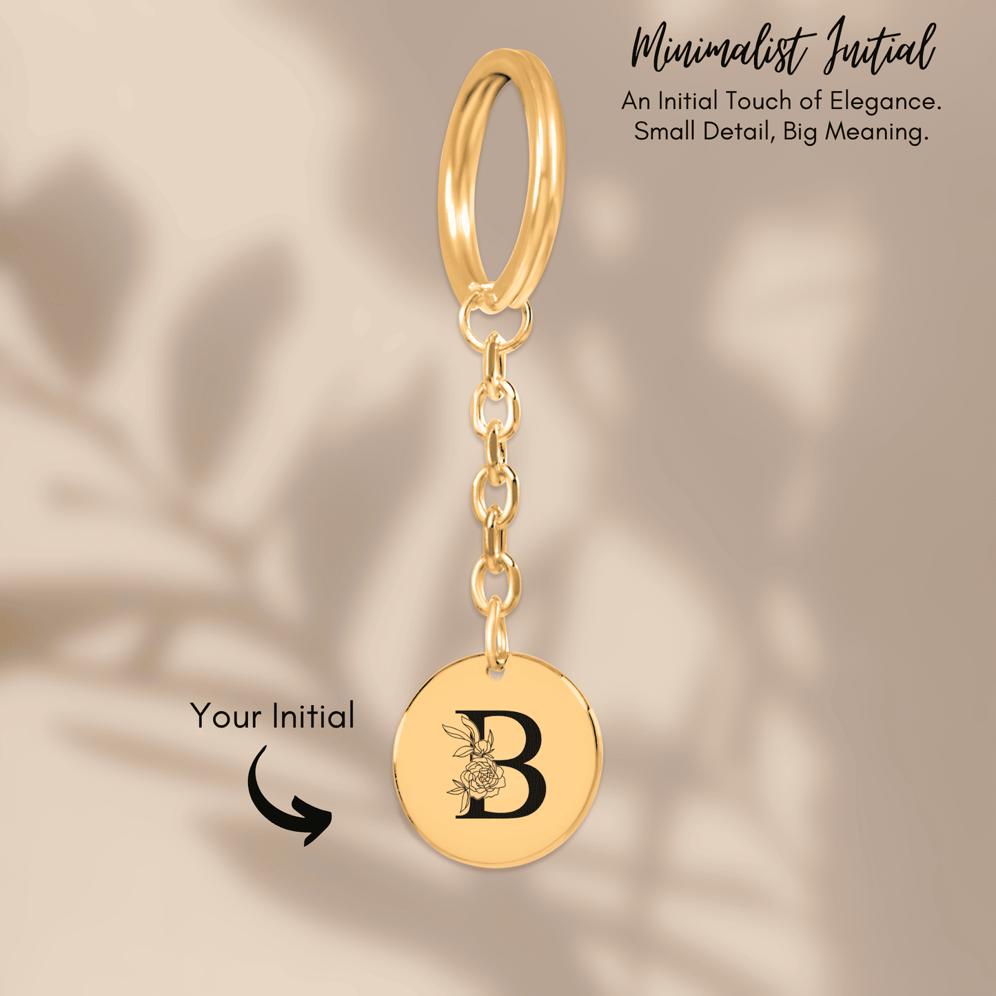 Floral Initial Keychain