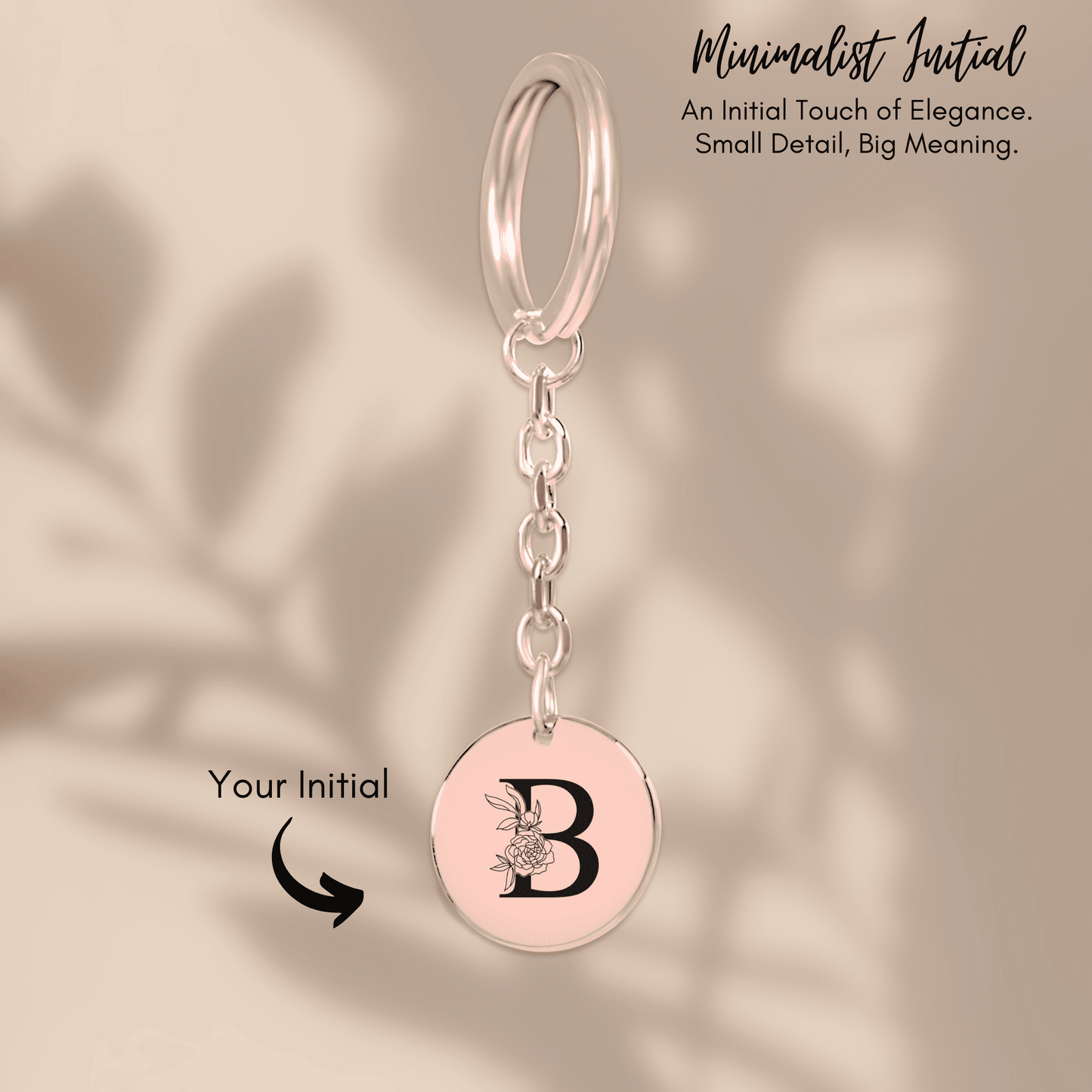 Floral Initial Keychain