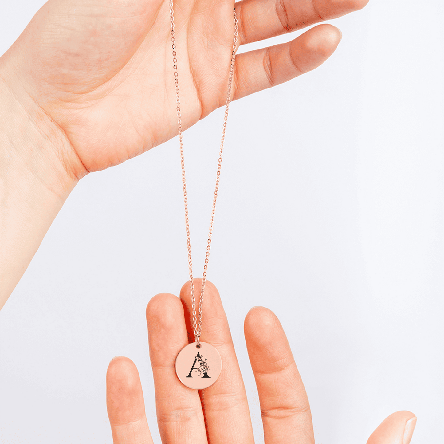 Floral Initial Necklace