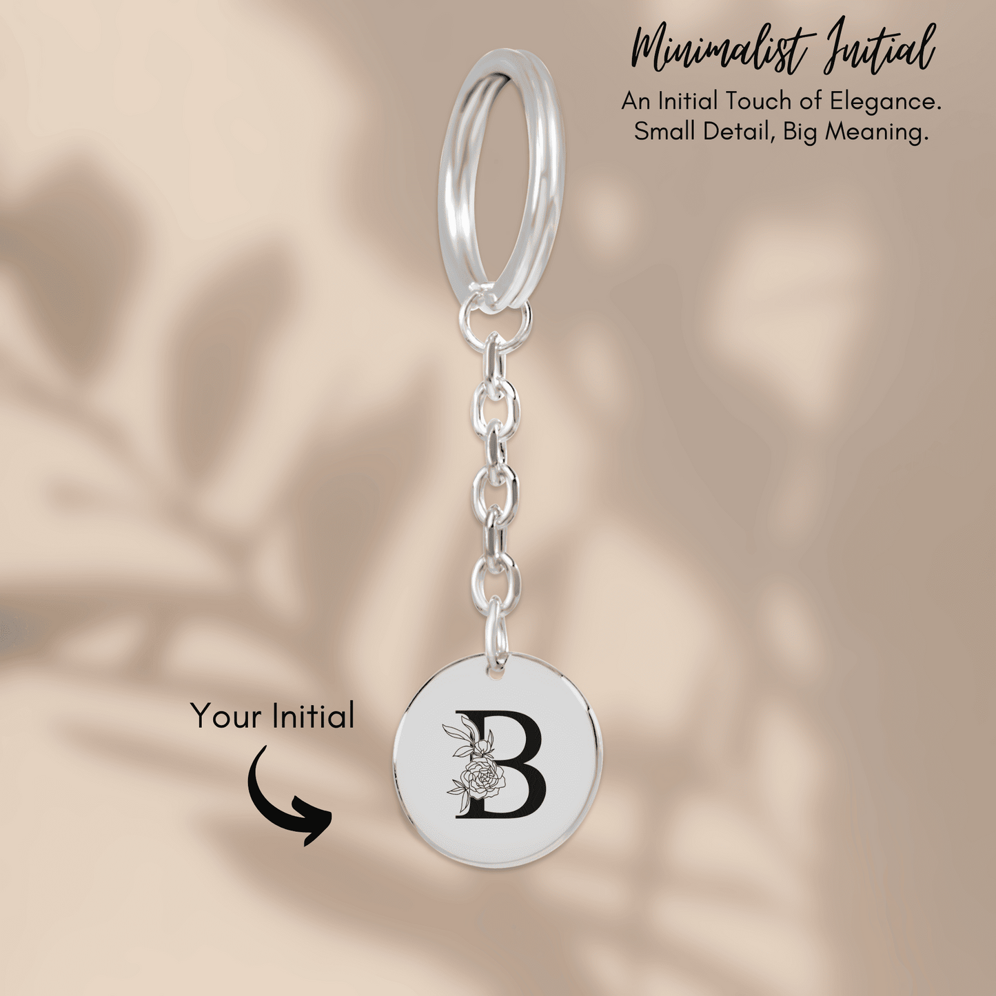 Floral Initial Keychain