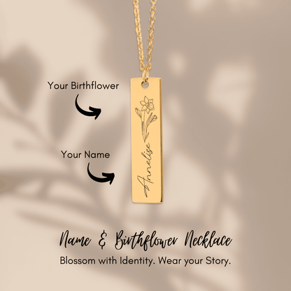 Name & Birth Flower Necklace