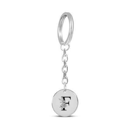 Floral Initial Keychain