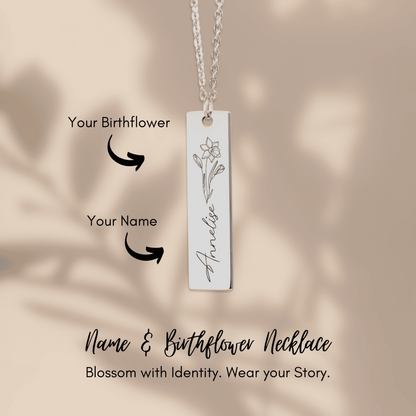 Name & Birth Flower Necklace